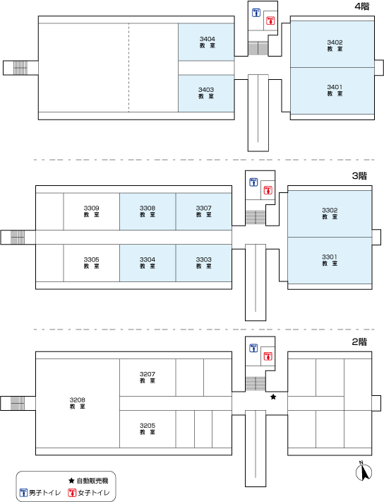 3号館　2階・3階・4階